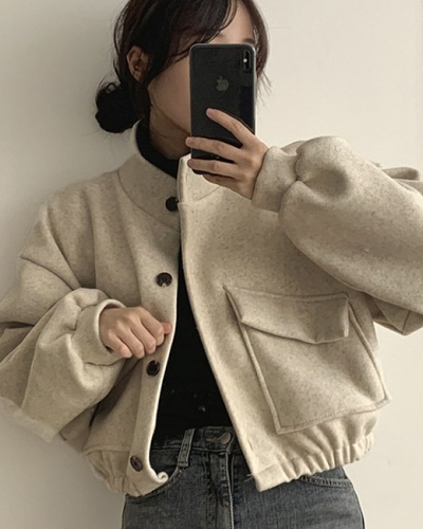여성 짧은 크롭 코트 간절기 숏 자켓